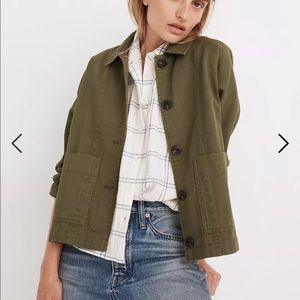 Madewell Drapey Pomeray Chore Jacket in olive